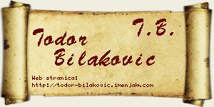 Todor Bilaković vizit kartica